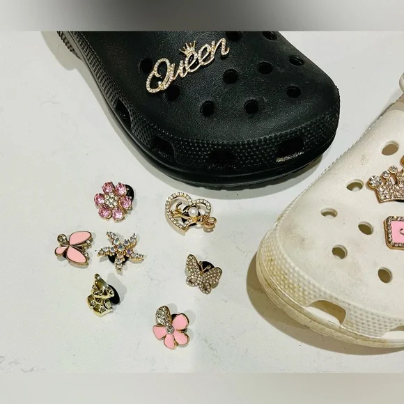0 Bling Croc Charms, Luxury Rhinestones in Gold, Crystal Croc Charm. BarbieCore - Picture 4 of 10